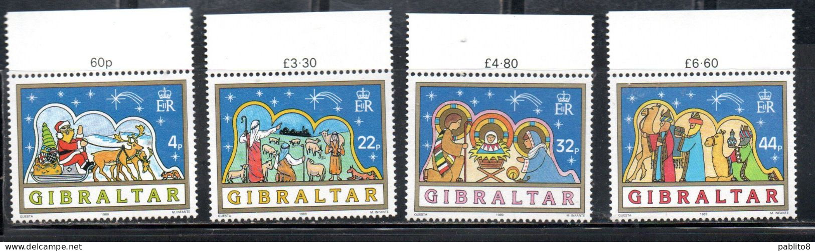 GIBRALTAR GIBILTERRA 1989 CHRISTMAS NATALE NOEL WEIHNACHTEN NAVIDAD COMPLETE SET SERIE COMPLETA MNH - Gibilterra