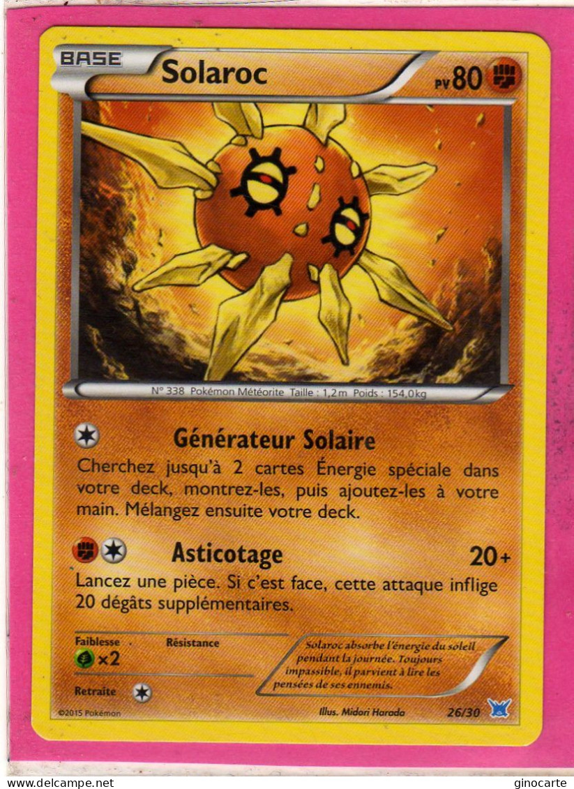 Carte Pokemon Francaise 2015 Trainer Kits 26/30 Solaroc 80pv Neuve - Trainer Kits