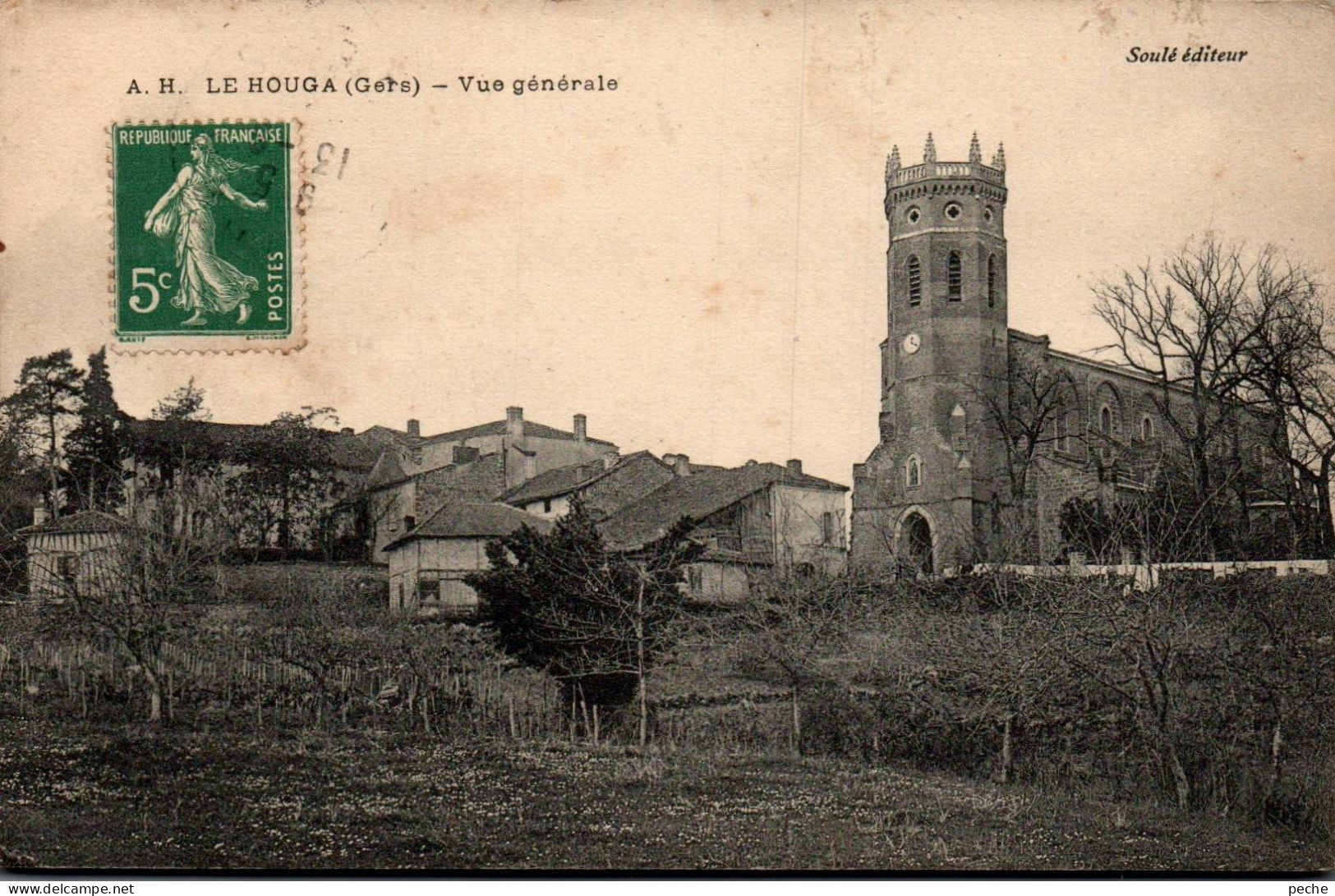 N°1128 W -cpa Le Houga -vue Générale- - Autres & Non Classés