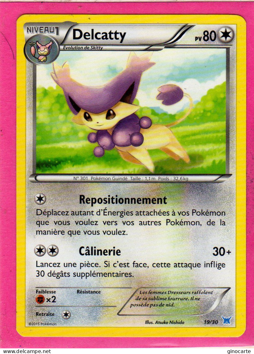 Carte Pokemon Francaise 2015 Trainer Kits 19/30 Delcatty 80pv Neuve - Trainer Kits