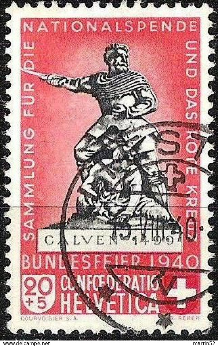 Schweiz Suisse 1940: "Calven" Variante HELLROT ROUGE-CLAIR Zu WII 5c Mi 366a Yv 351a ⊙ LIESTAL 13.VIII.40 (Zu CHF 50.00) - Used Stamps