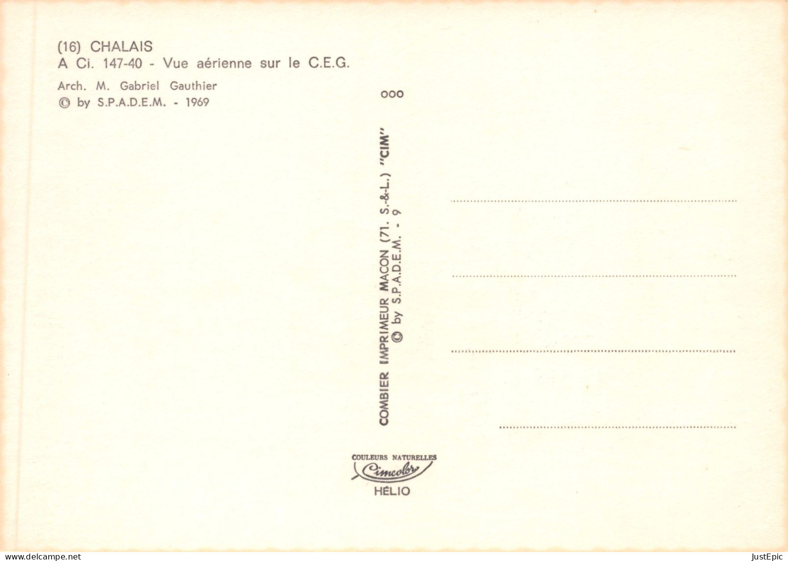 16 / CHALAIS - Lot De 3 Cpsm Cpm Neuves - Other & Unclassified