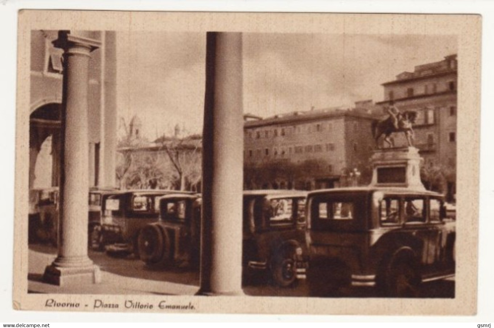 Cartolina - Livorno - Piazza Vittorio Emanuele - Auto. - Livorno