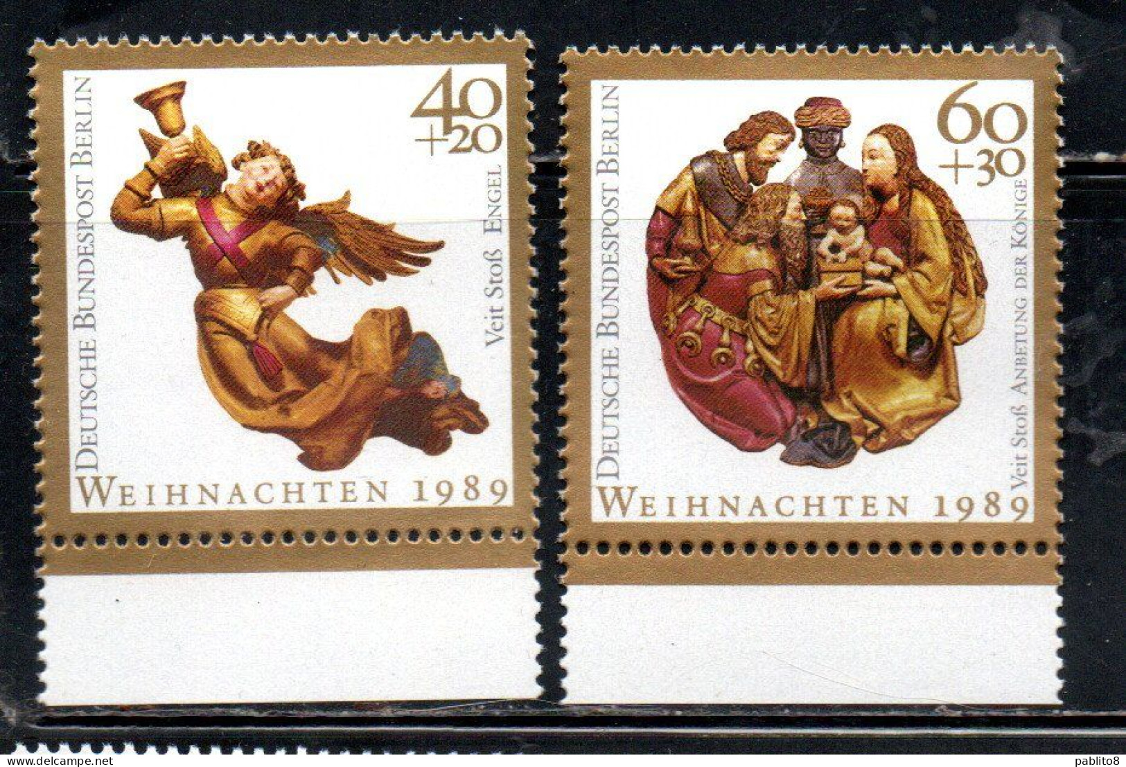 GERMANY  GERMANIA BERLIN BERLINO 1989 CHRISTMAS NATALE WEIHNACHTEN NOEL NAVIDAD NATAL COMPLETE SET SERIE COMPLETA MNH - Unused Stamps