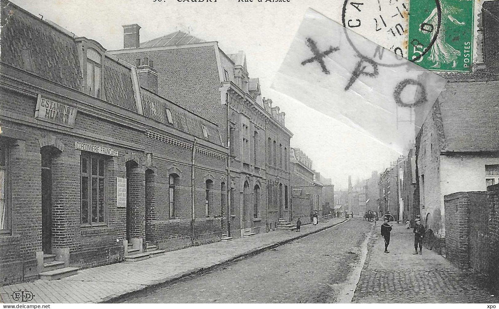 Caudry. Rue D'Alsace. Estaminet Huart. Cordonnerie Française - Caudry