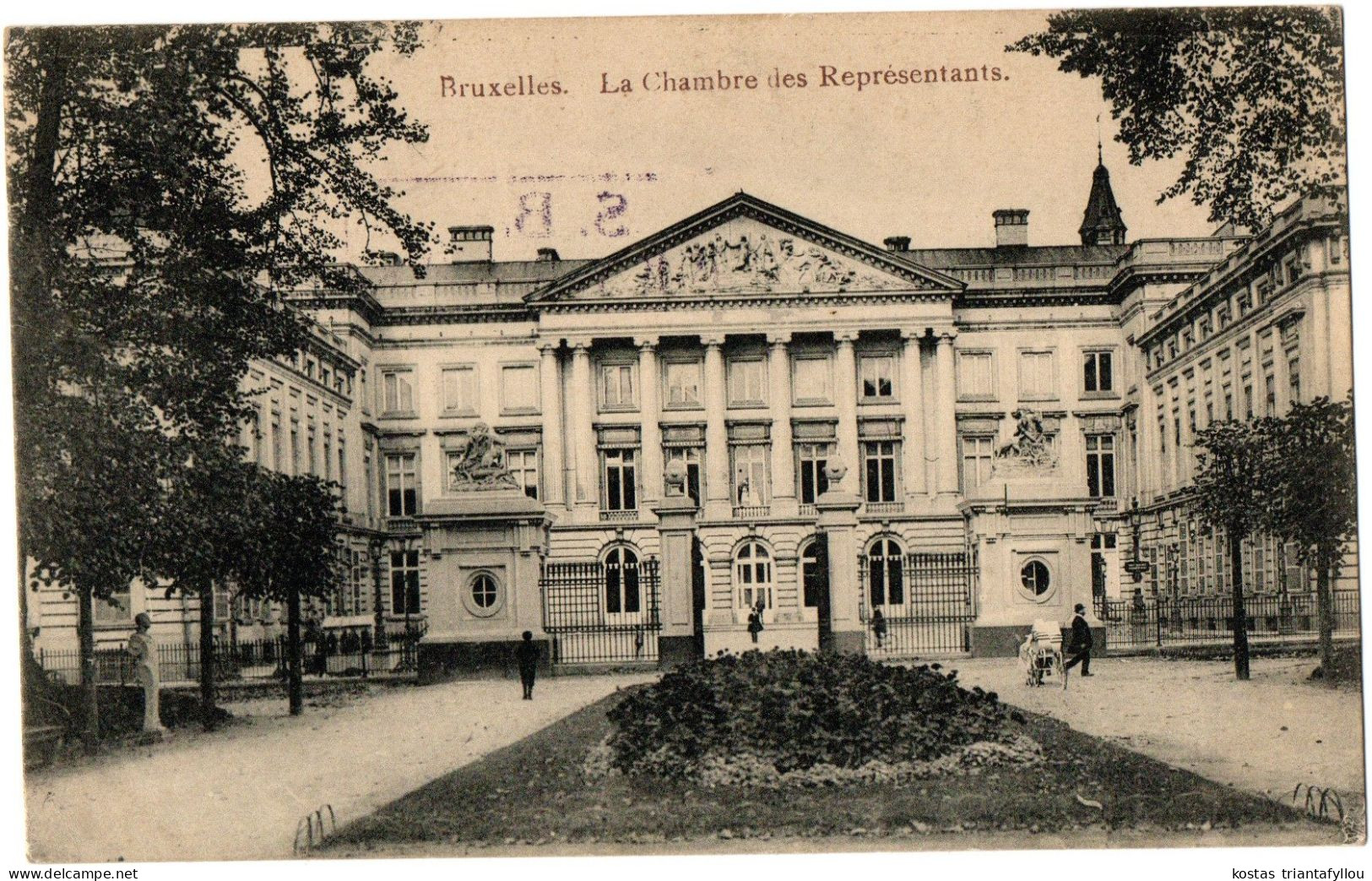 1.4.3 BELGIUM, BRUXELLES, LA CHAMBRE DES REPRESENTANTS, 1914, POSTCARD - Foreste, Parchi, Giardini