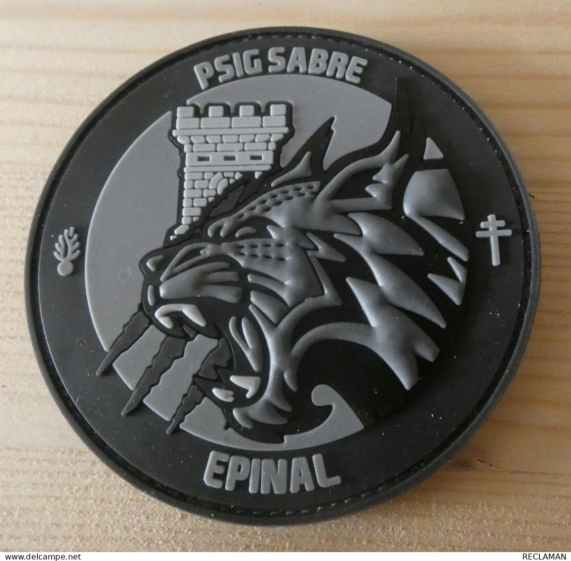 PATCH ECUSSON RONDACHE Collection PVC 3D GENDARMERIE PSIG SABRE EPINAL VOSGES GRIS - Police