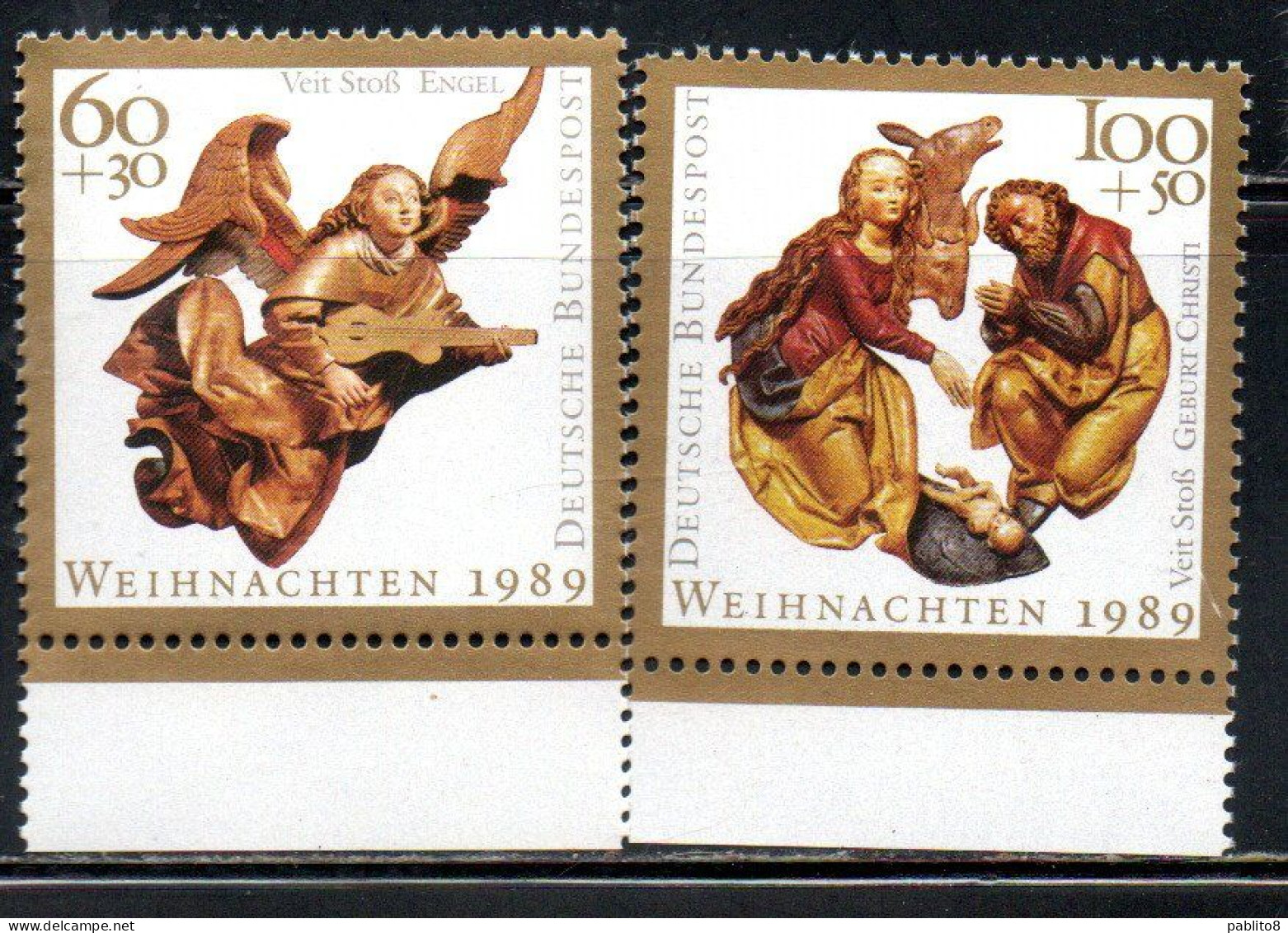GERMANY GERMANIA ALLEMAGNE 1989 CHRISTMAS WEIHNACHTEN NATALE NOEL NAVIDAD COMPLETE SET SERIE COMPLETA MNH - Neufs