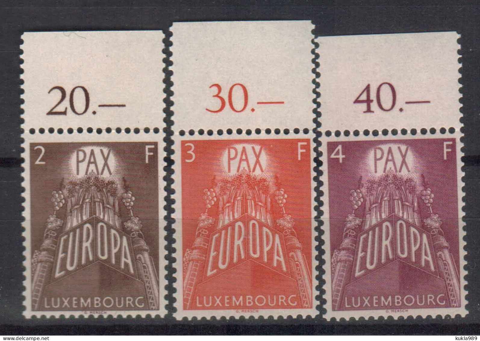 LUXEMBOURG STAMPS. 1957 Sc.#329-331,  MNH - Unused Stamps