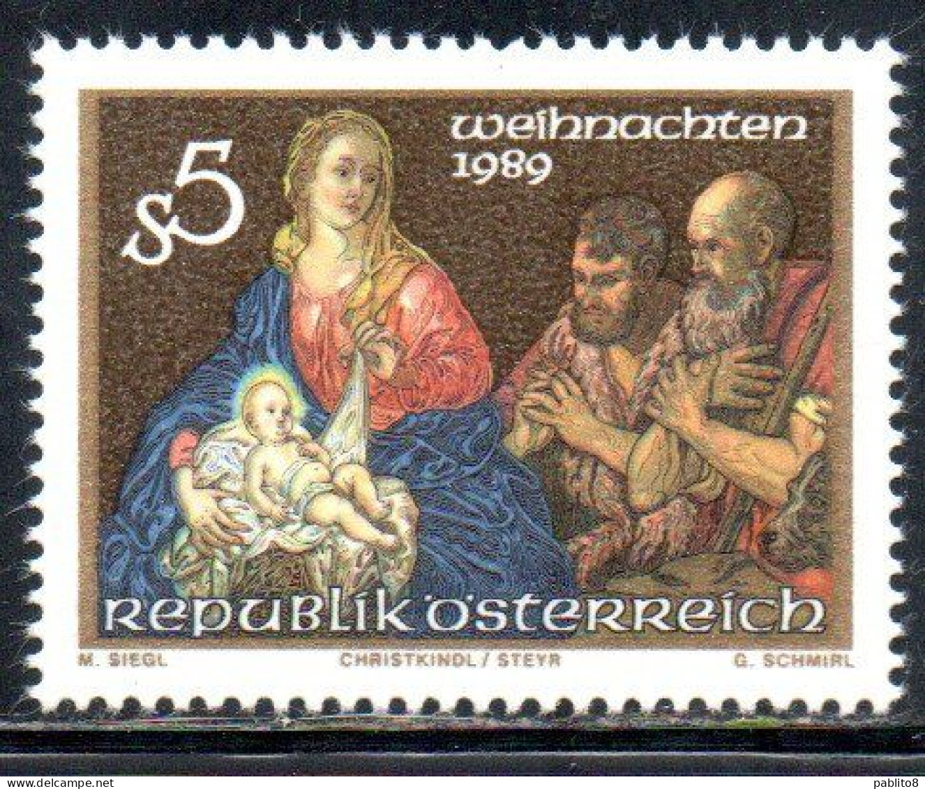 AUSTRIA ÖSTERREICH 1989 CHRISTMAS NATALE NOEL WEIHNACHTEN NAVIDAD 5s MNH - Ungebraucht