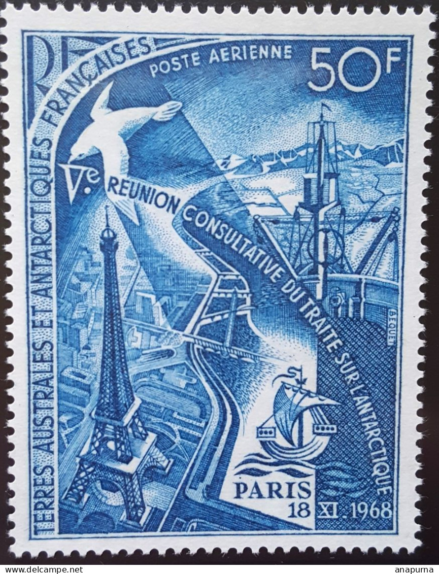 TIMBRE TAAF PA 18 5ème Réunion Consultative Du Traité International Sur L'Antarctique, à Paris - Unused Stamps