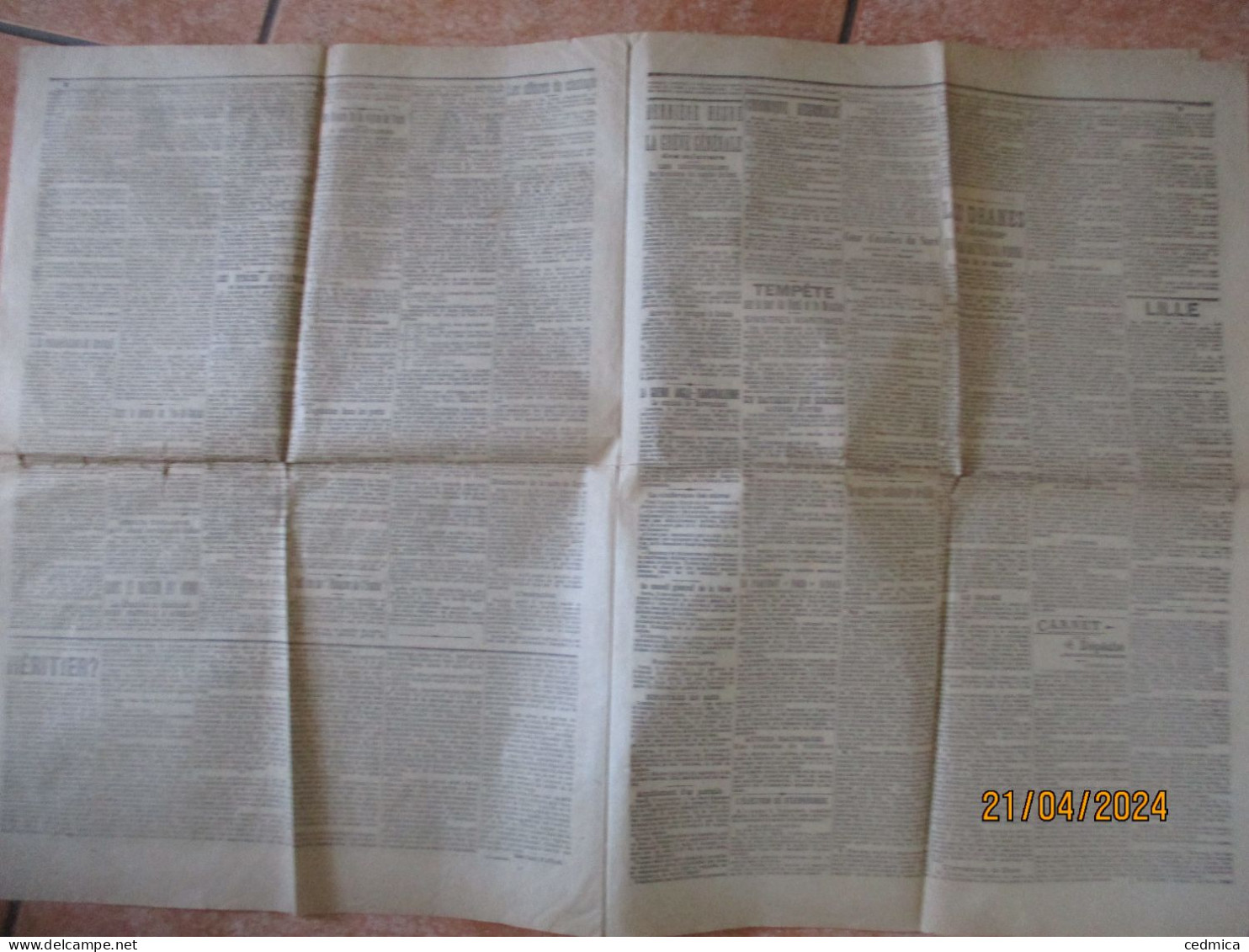 LA DEPÊCHE DE LA REGION NORD DU 15 NOVEMBRE 1901 LA GREVE GENERALE DES MINEURS,LE CHEF DE GARE D'HAZEBROUCK ECRASE PAR U - Scores & Partitions