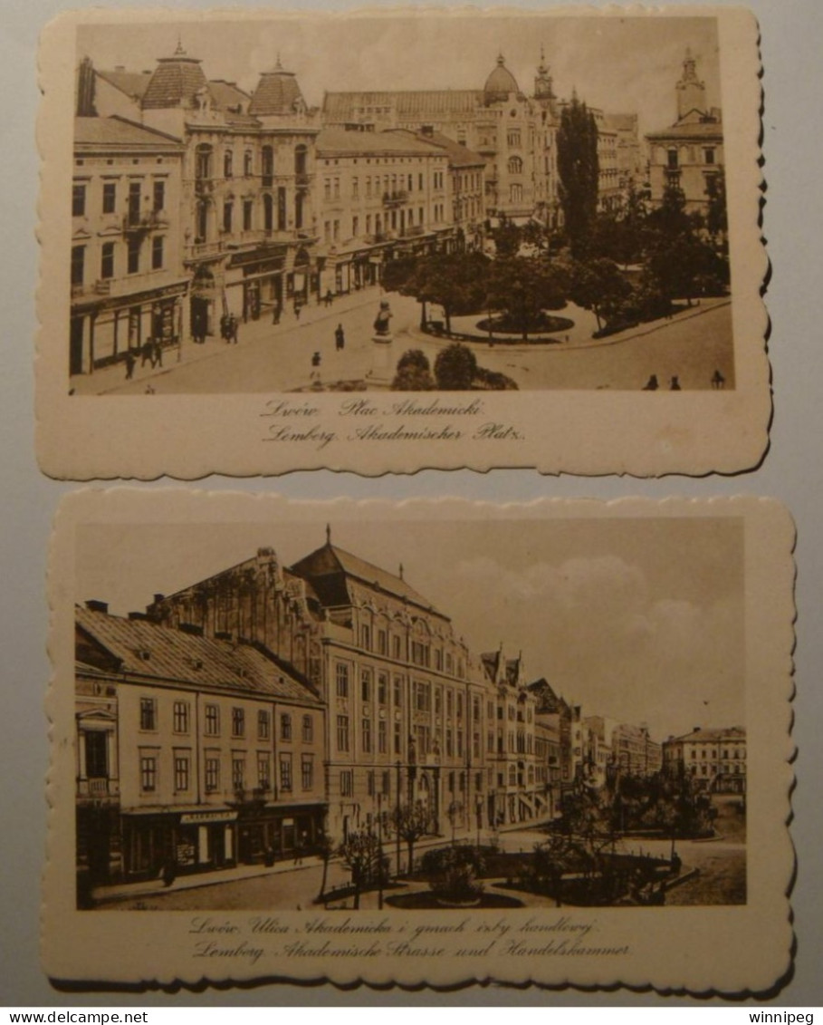 Lwow.Lemberg.3 Pc's.Pomnik Sobieskiego.Deutsche Feldpost.Salon Malarzy Polsk.1917.Poland.Ukraine. - Ukraine