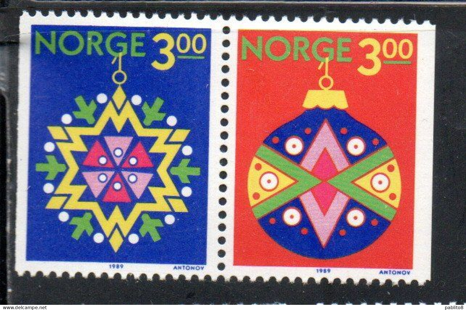 NORWAY NORGE NORVEGIA NORVEGE 1989 CHRISTMAS NATALE NOEL WEIHNACHTEN NAVIDAD COMPLETE SET SERIE COMPLETA MNH - Ongebruikt