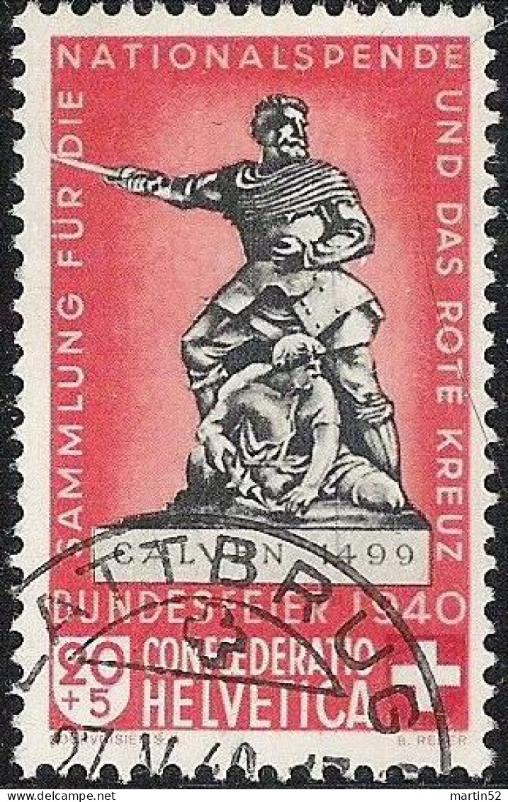 Schweiz Suisse 1940: "Calven" Variante HELLROT ROUGE-CLAIR Zu WII 5c Mi 366a Yv 351a ⊙ GLATTBRUGG 27.V.40 (Zu CHF 50.00) - Errors & Oddities