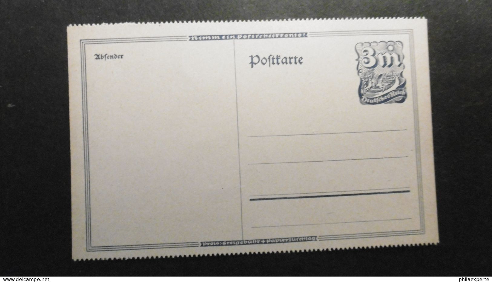 Deutsches Reich Mi. GA Karte P 150 A II */ungebraucht Gezähnte Ausgabe Mi. 30.-€ - Postkarten