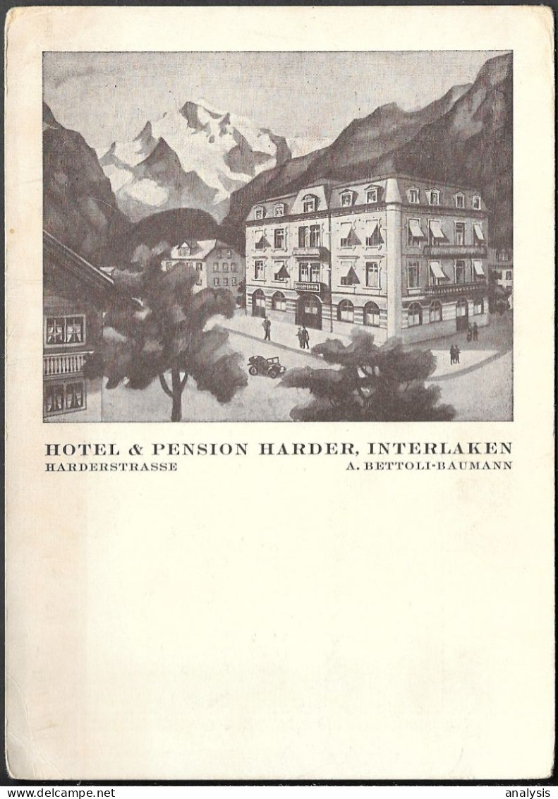 Switzerland Interlaken Hotel Harder Old PPC Pre 1945 - Interlaken