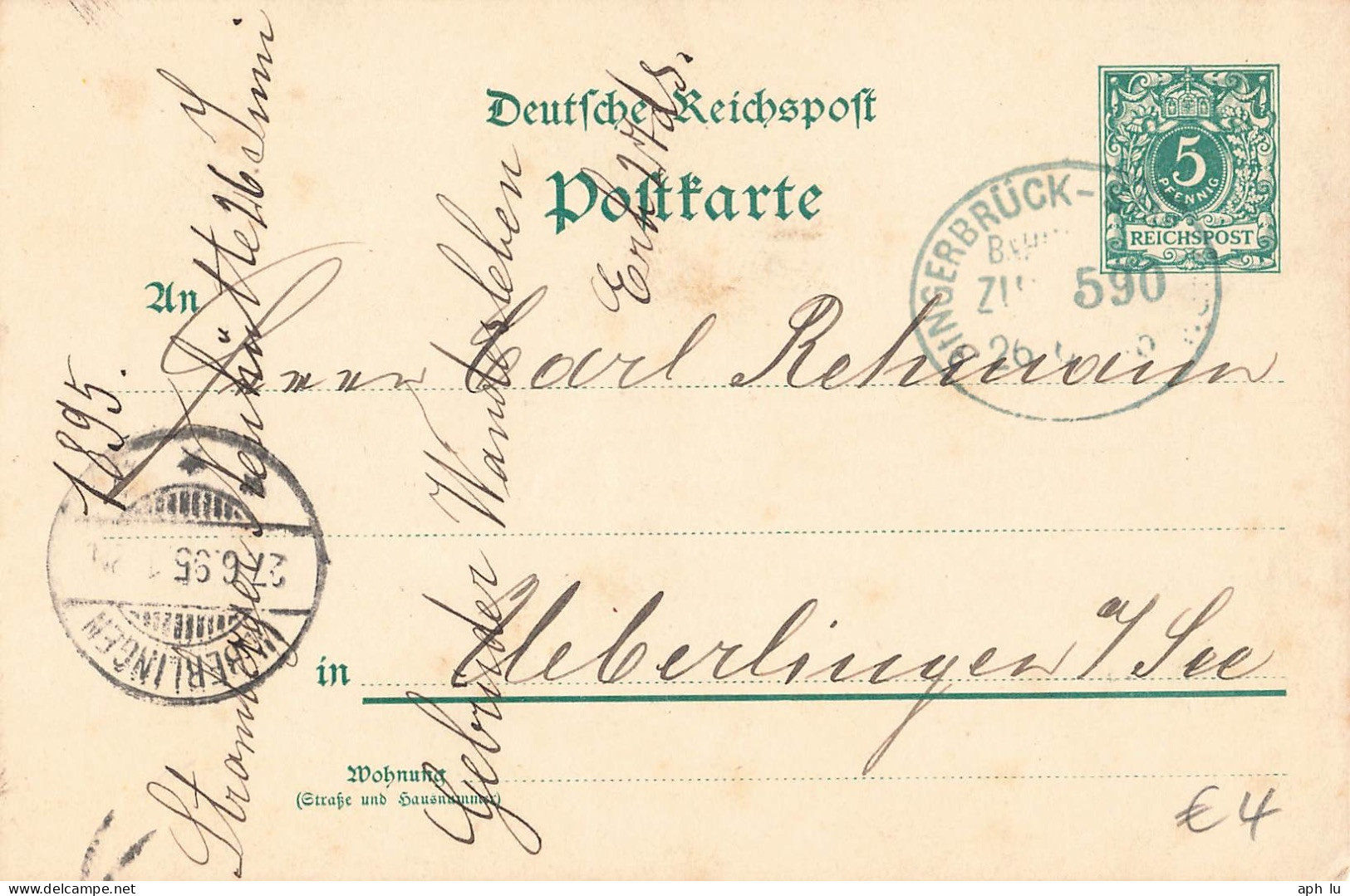 Bahnpost (Ambulant; R.P.O./T.P.O.) Bingerbrück-Sulzbach (ZA2476) - Storia Postale