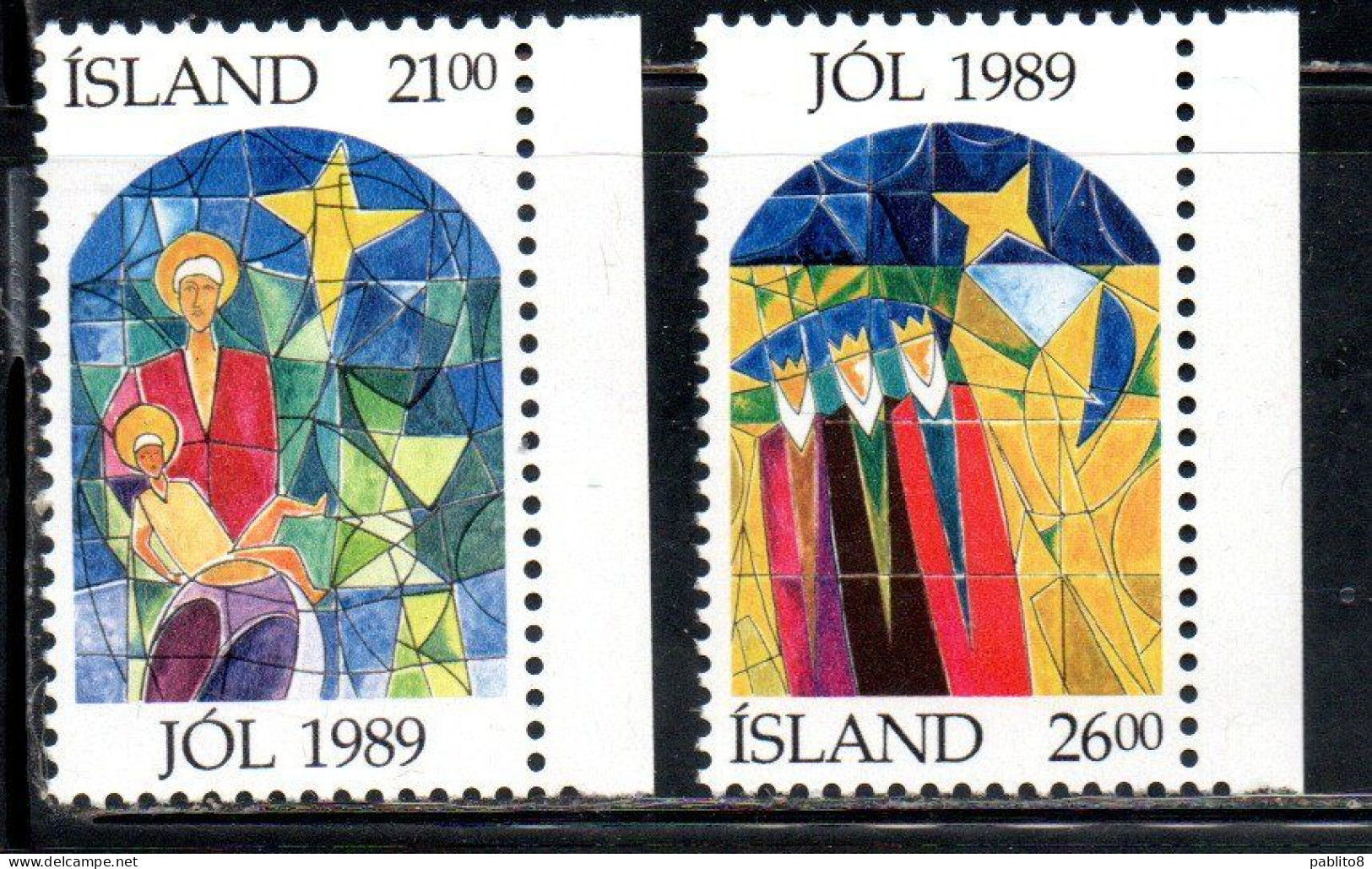 ISLANDA ICELAND ISLANDE ISLAND 1989 CHRISTMAS NATALE NOEL WEIHNACHTEN NAVIDAD JOL COMPLETE SET SERIE COMPLETA MNH - Unused Stamps