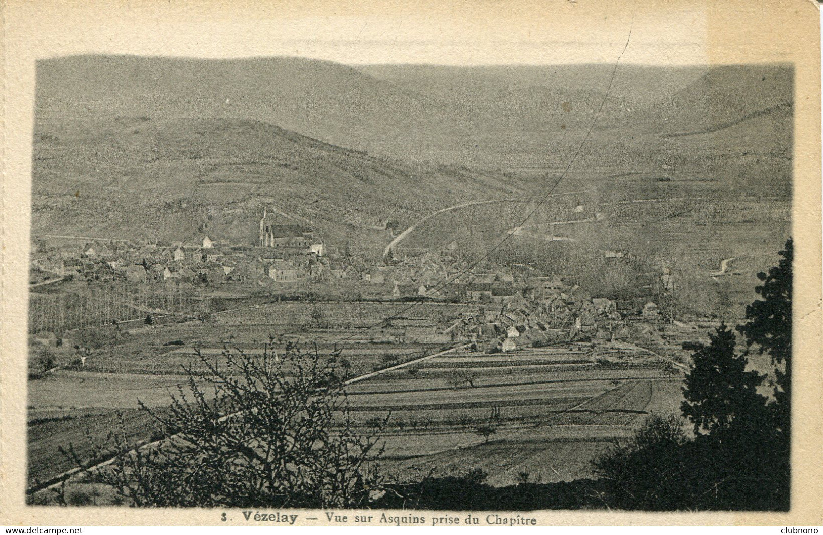 CPA -  VEZELAY - VUE SUR ASQUINS PRISE DU CHAPITRE (CLICHE PEU COMMUN) - Vezelay