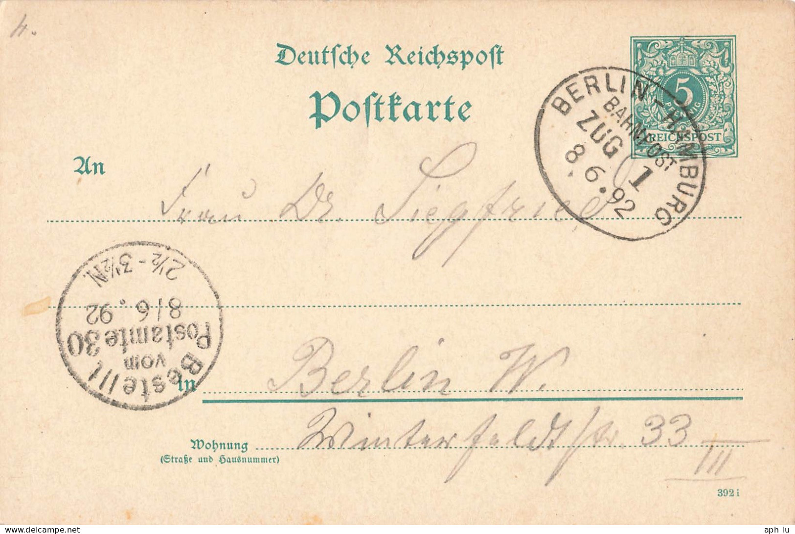 Bahnpost (Ambulant; R.P.O./T.P.O.) Berlin-Hamburg (ZA2478) - Lettres & Documents