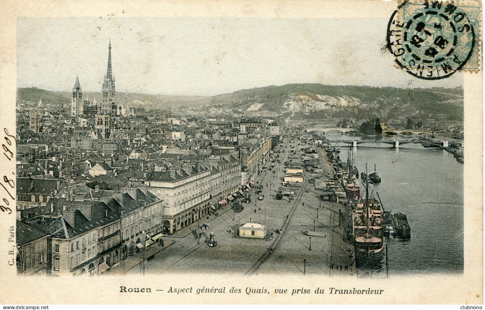 CPA -ROUEN -  ASPECT GENERAL DES QUAIS, VUE PRISE DU TRANSBORDEUR - Rouen