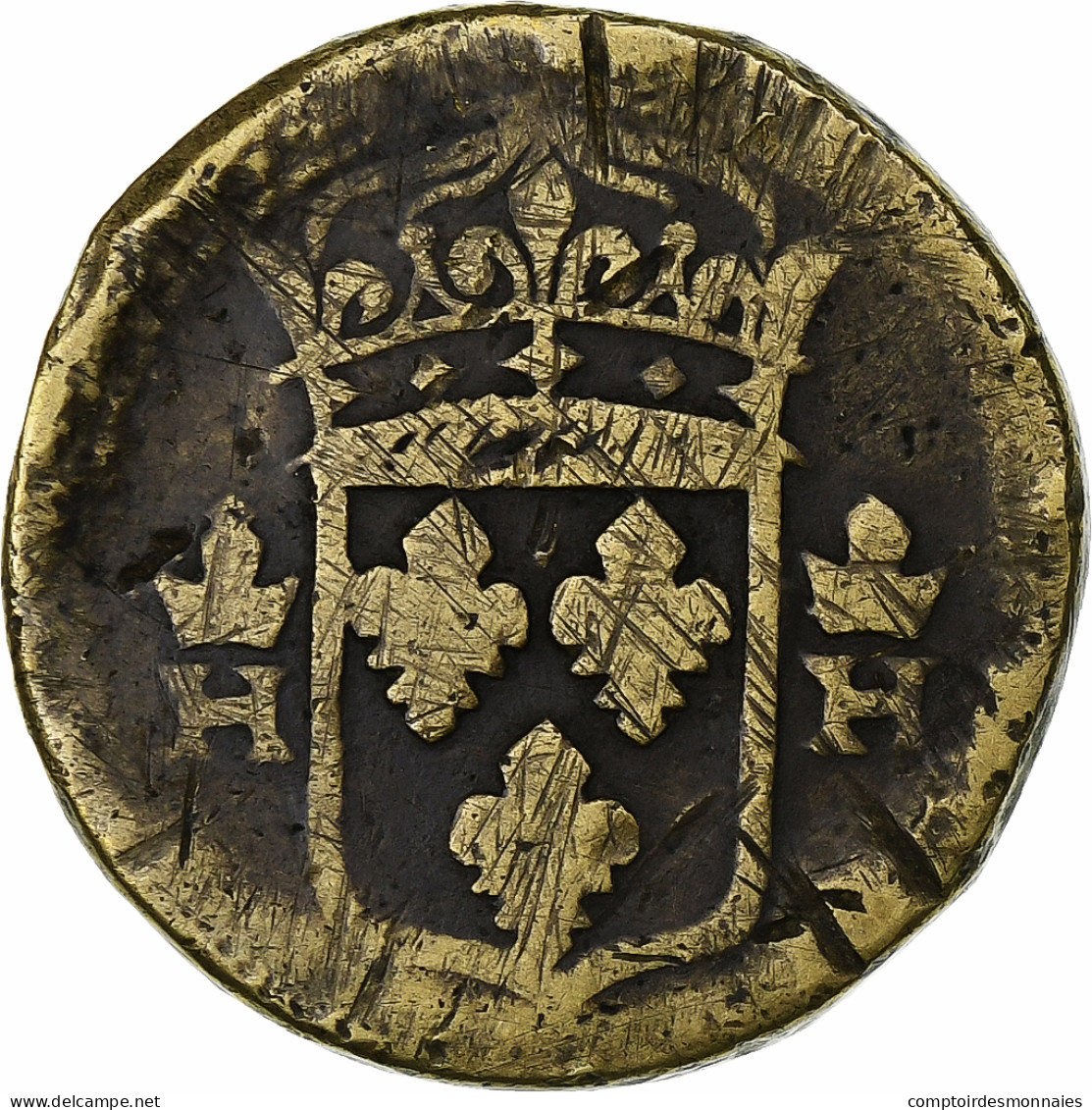 France, Poids Monétaire Pour Le Teston, Henri II Ou Henri III, Laiton, TB - Other & Unclassified