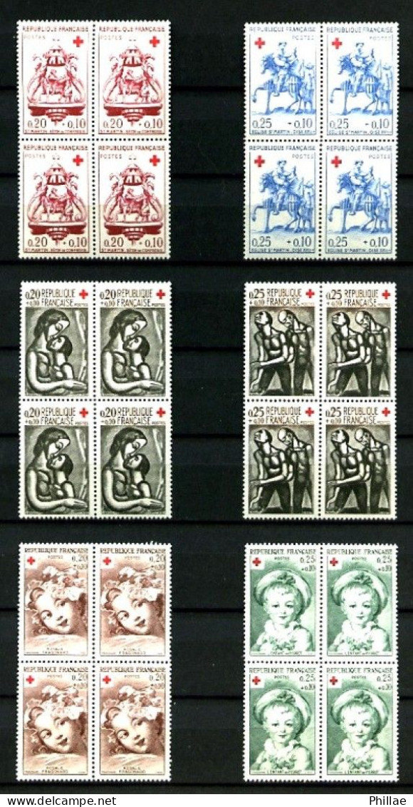 FRANCE - Neufs N** - Croix-Rouge En BLOCS De 4 - Complet De 1949 à 1982 - TB - Cote : 720 €+ - Collezioni