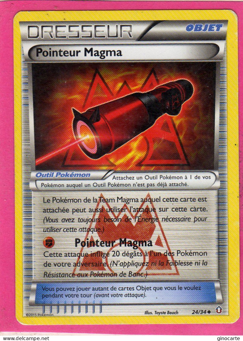 Carte Pokemon Francaise 2015 Xy Double Crisis 24/34 Pointeur Magma Occasion - XY
