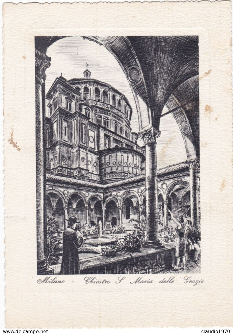 MILANO - CARTOLINA  - CHIOSTRO S. MARIA DELLE GRAZIE- VIAGGIATA PER COMO - 1957 - Milano (Mailand)