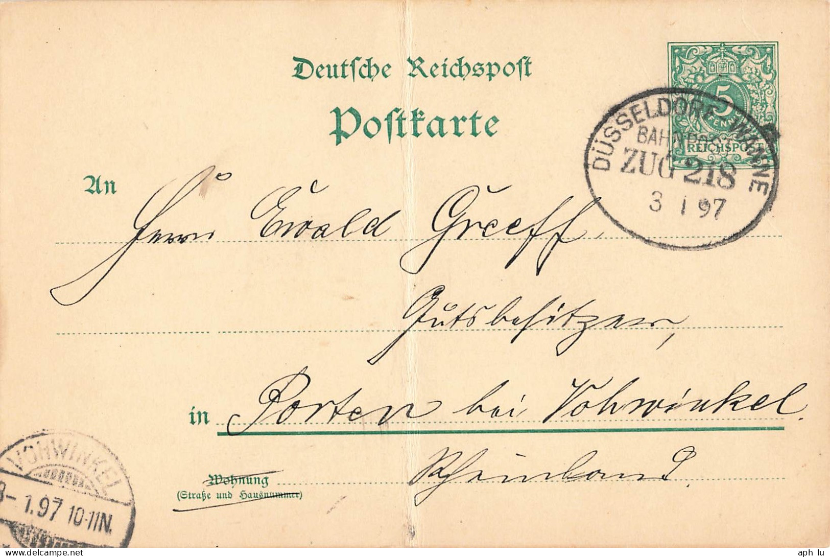 Bahnpost (Ambulant; R.P.O./T.P.O.) Düsseldorf-Wanne (ZA2484) - Storia Postale
