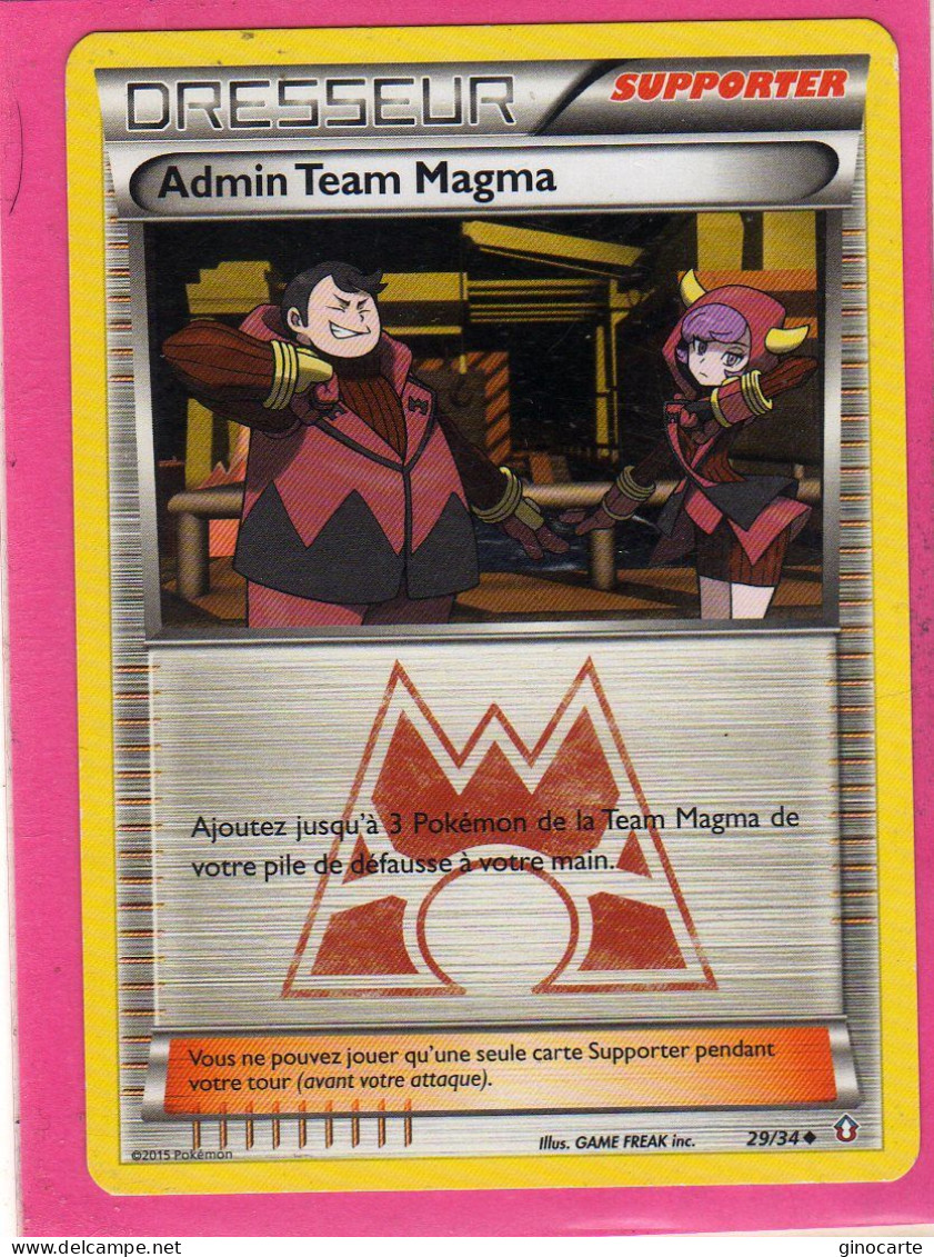 Carte Pokemon Francaise 2015 Xy Double Crisis 29/34 Admin Team Magma Bon Etat - XY