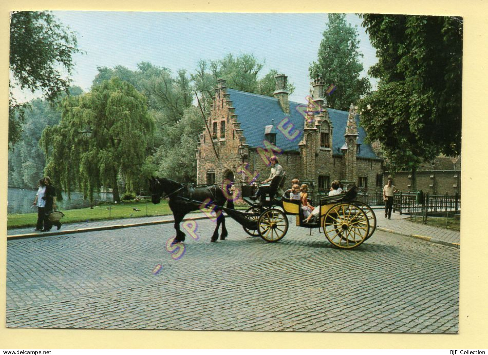 Chevaux : Attelage (devant La Maison éclusière à Brugge) (voir Scan Recto/verso) - Chevaux