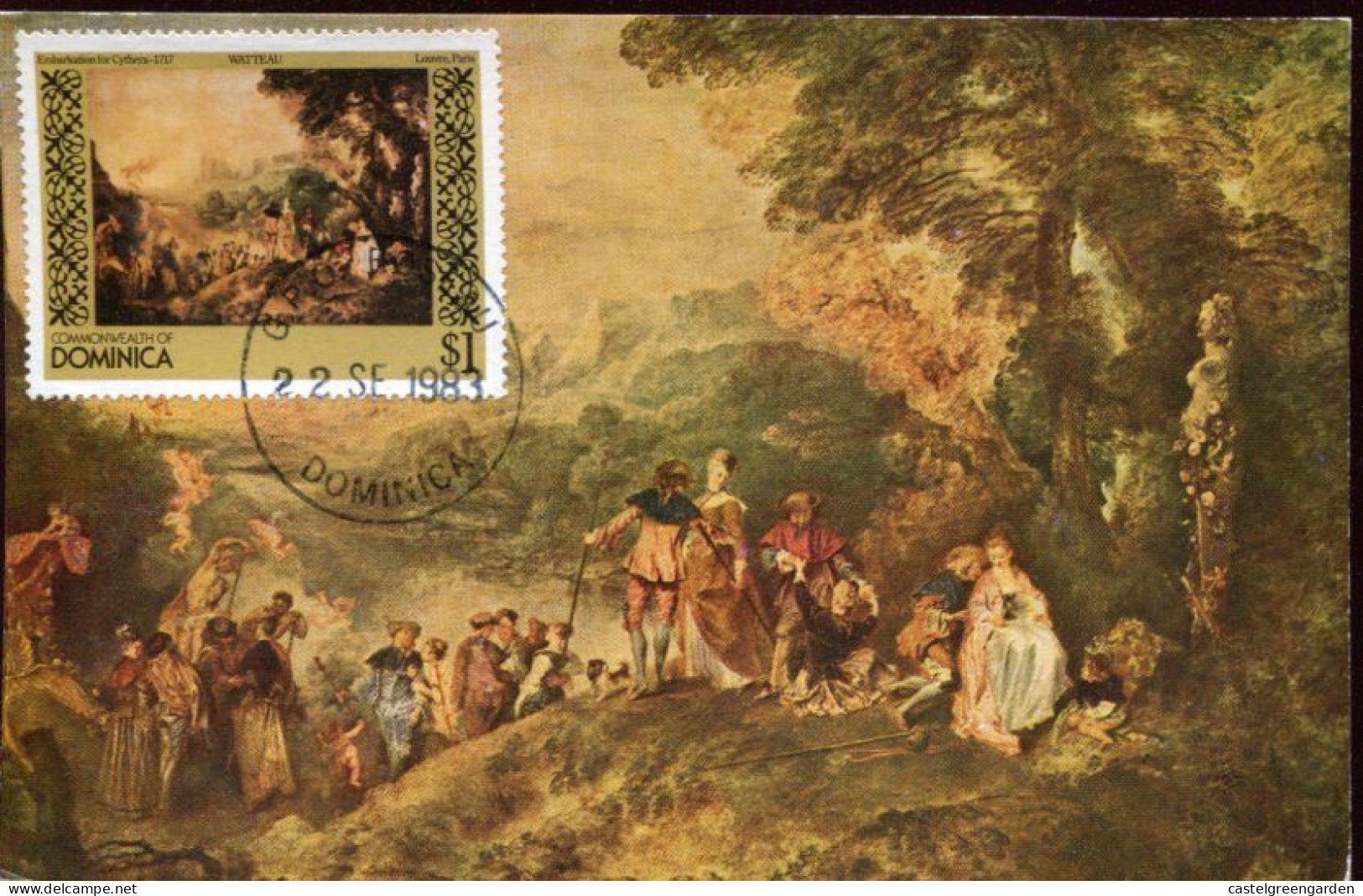 X0230 Dominica, Maximum 1983, Painting Of Jean Antoine Watteau,The Embarquement Pour Cythere - Sonstige & Ohne Zuordnung