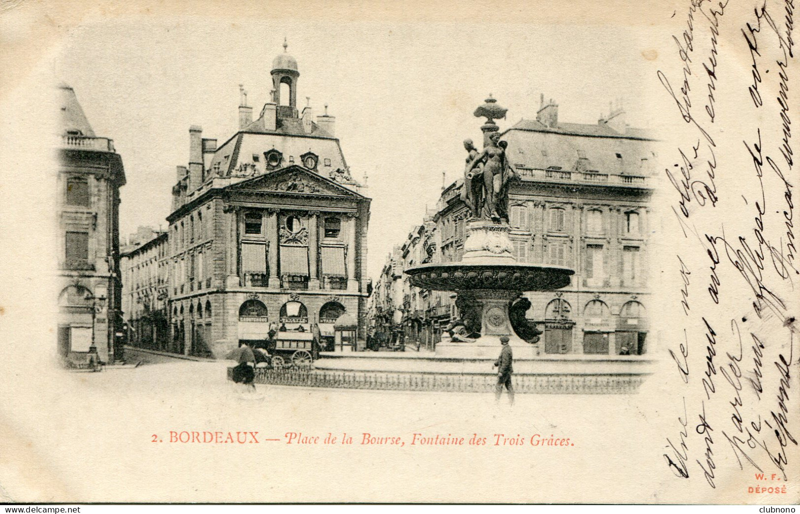 CPA -  BORDEAUX - PLACE DE LA BOURSE, FONTAINE DES TROIS GRACES - Bordeaux