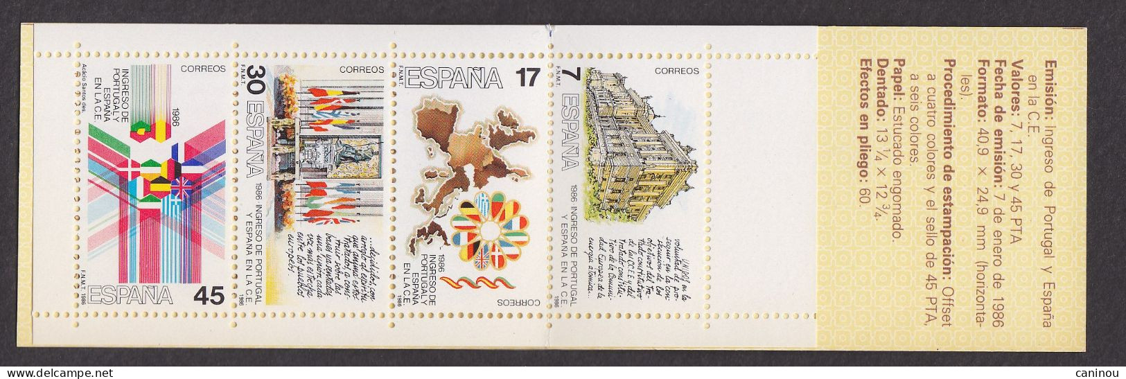 ESPAGNE CARNET ENTREE CEE 1986 Y & T C 2444 NEUF - Markenheftchen