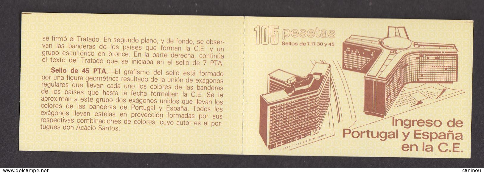 ESPAGNE CARNET ENTREE CEE 1986 Y & T C 2444 NEUF - Postzegelboekjes