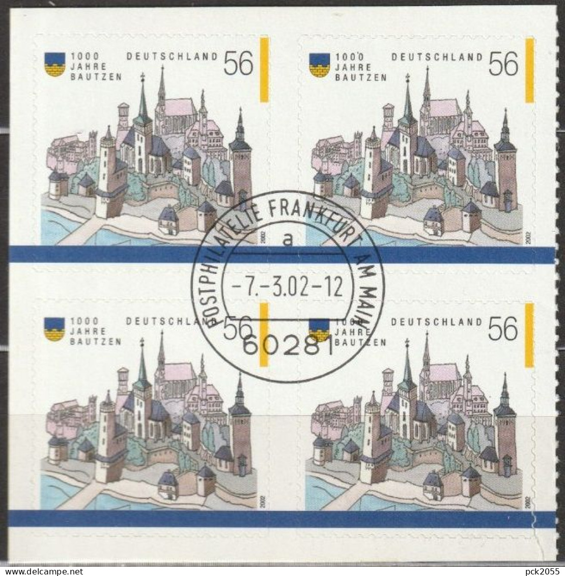 BRD 2002 Mi.Nr.2245 4er Block ESST Frankfurt 1000 Jahre Bautzen ( 5393  ) - Used Stamps