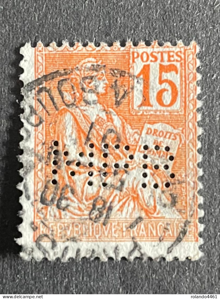 FRANCE M N°117 Mouchon MPB 102 Indice 4 Perforé Perforés Perfins Perfin Superbe !! - Altri & Non Classificati