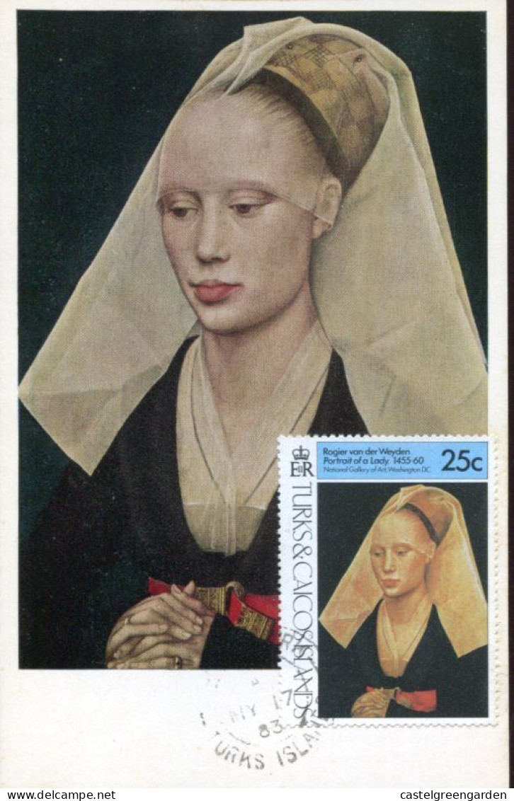 X0231 Turks & Caicos Island, Maximum 1983 Painting Of Rogier Van Der Weyden,portrait Of A Lady - Sonstige & Ohne Zuordnung