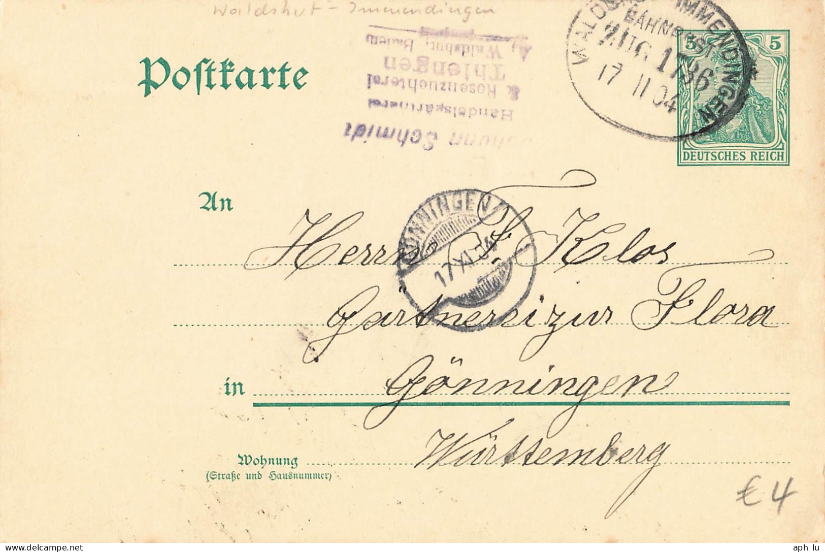 Bahnpost (Ambulant; R.P.O./T.P.O.) Waldshut-Immendingen (ZA2489) - Cartas & Documentos