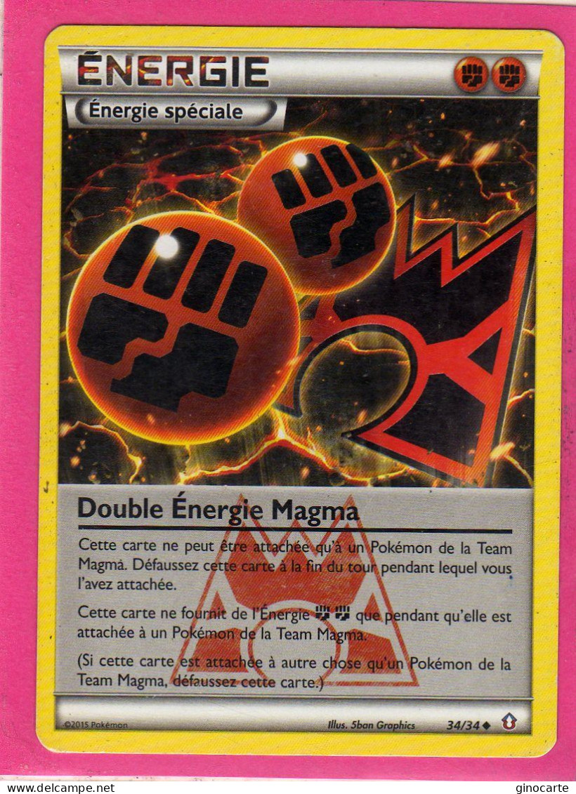 Carte Pokemon Francaise 2015 Xy Double Crisis 34/34 Double Energie Magma Occasion - XY