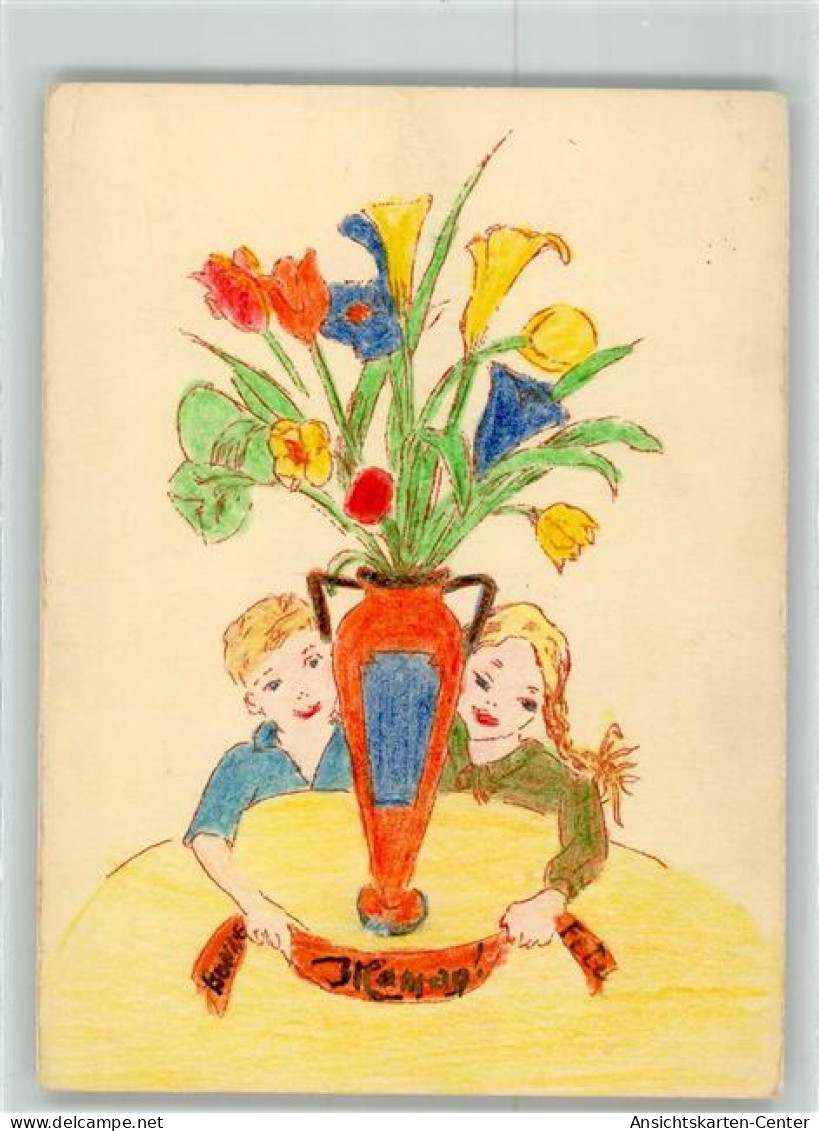 39416505 - Handgemalt Kinder Blumen Vase - Geburtstag