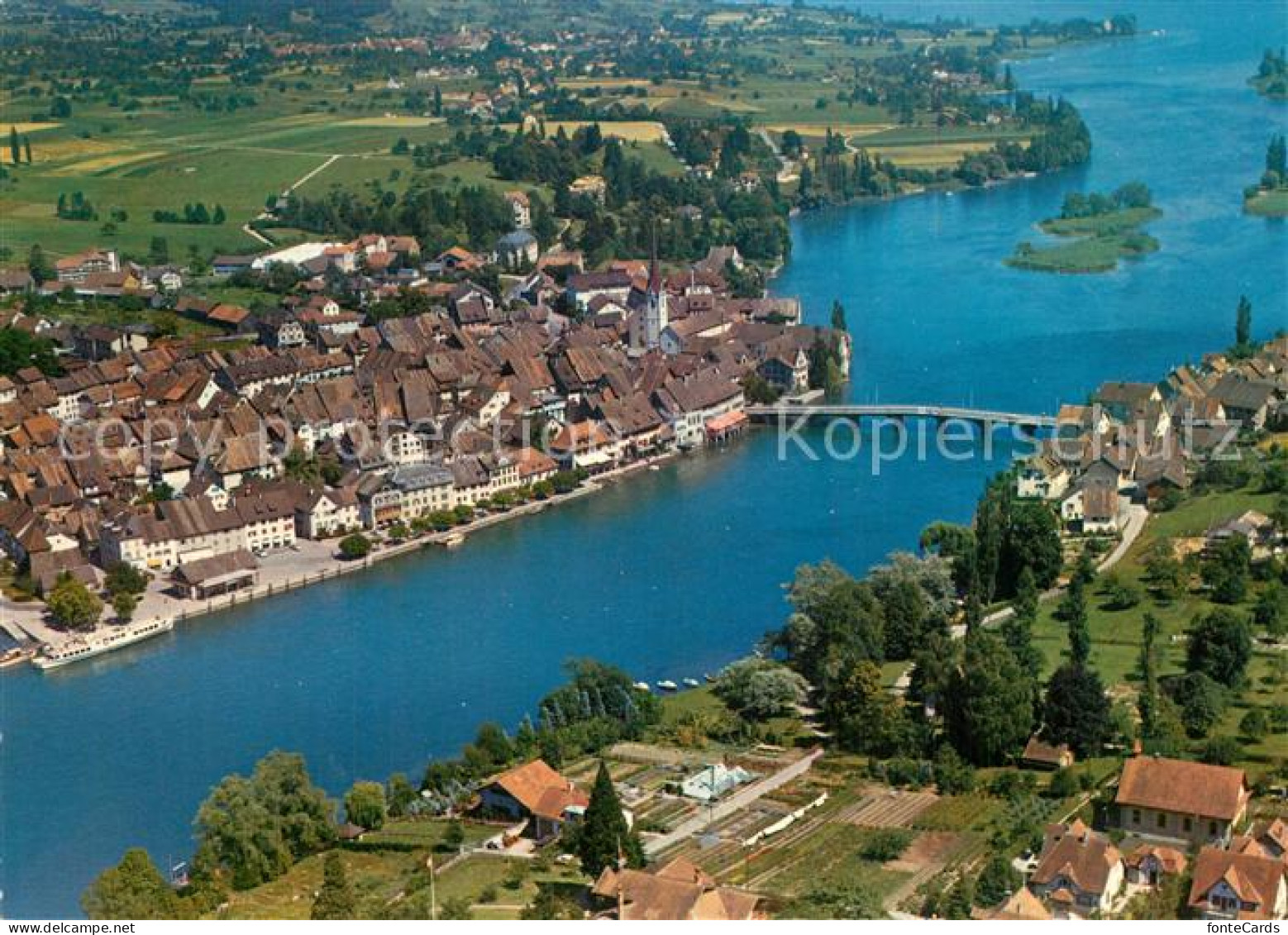 13523781 Stein Rhein Fliegeraufnahme Rheinpartie Stein Rhein - Autres & Non Classés