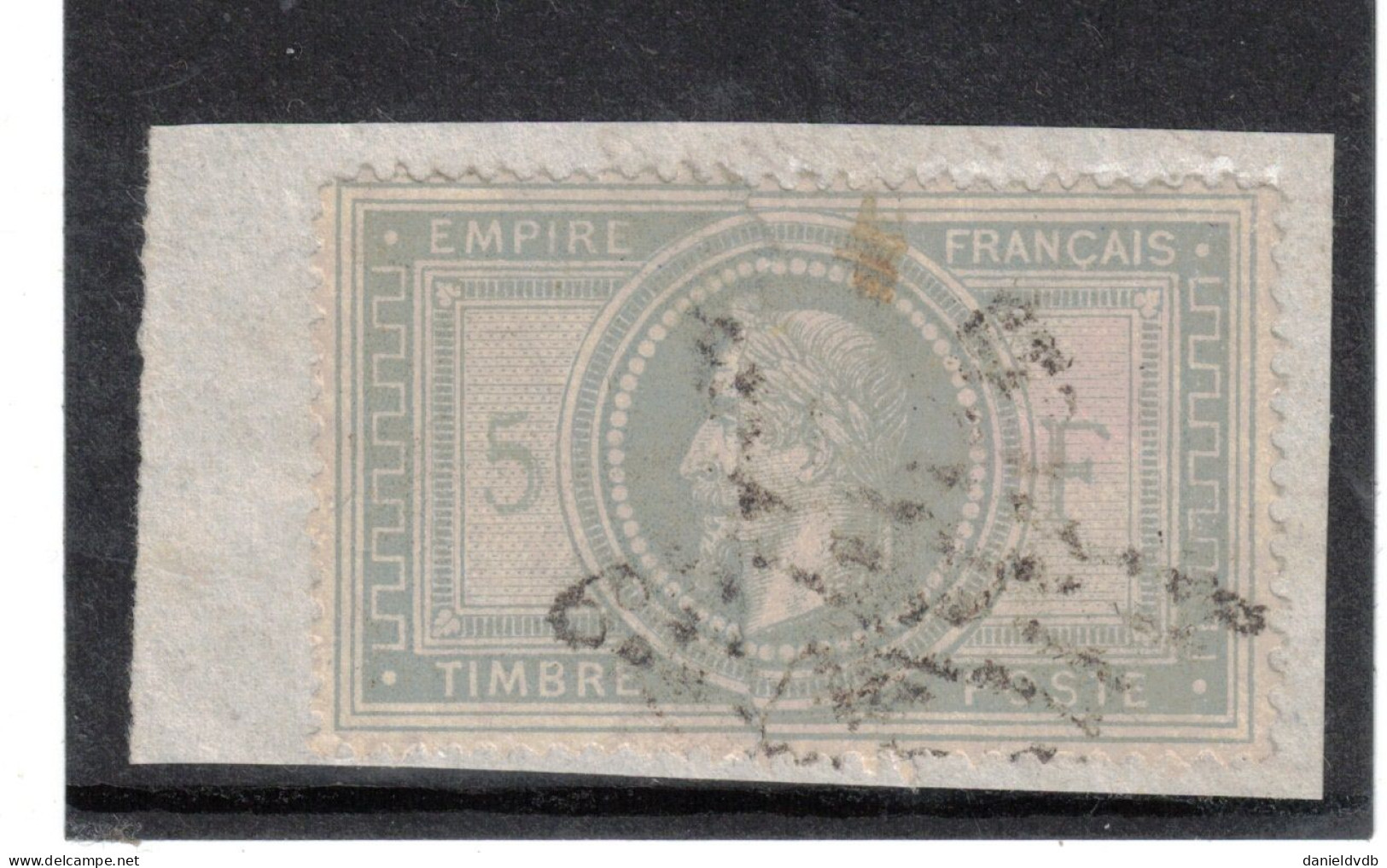 France Y&T N° 33a Gris-bleu Type II Oblitéré (déchiré Verticalement) Sur Fragment - 1863-1870 Napoleon III Gelauwerd