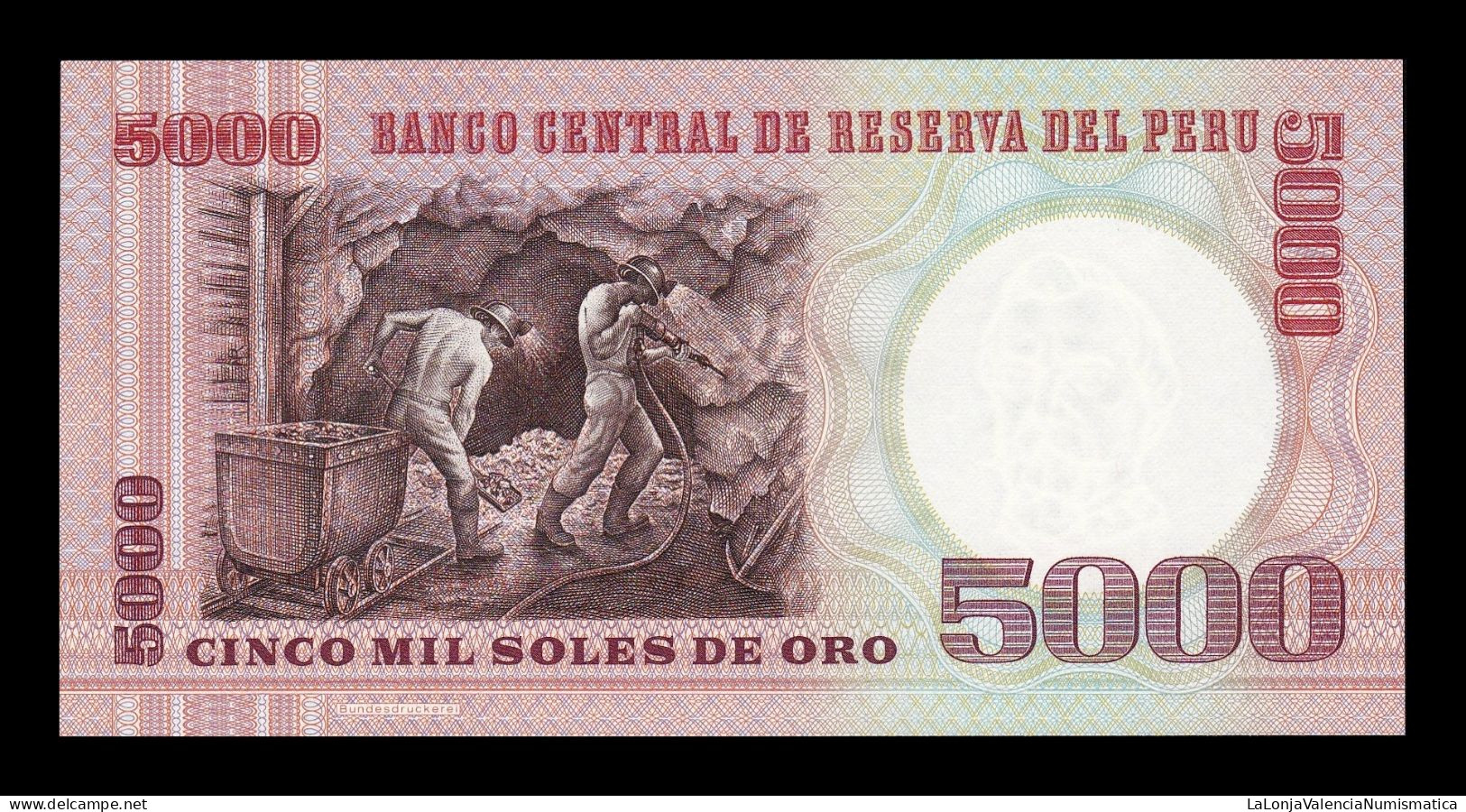 Perú 5000 Soles De Oro 1985 Pick 117c Sc Unc - Peru