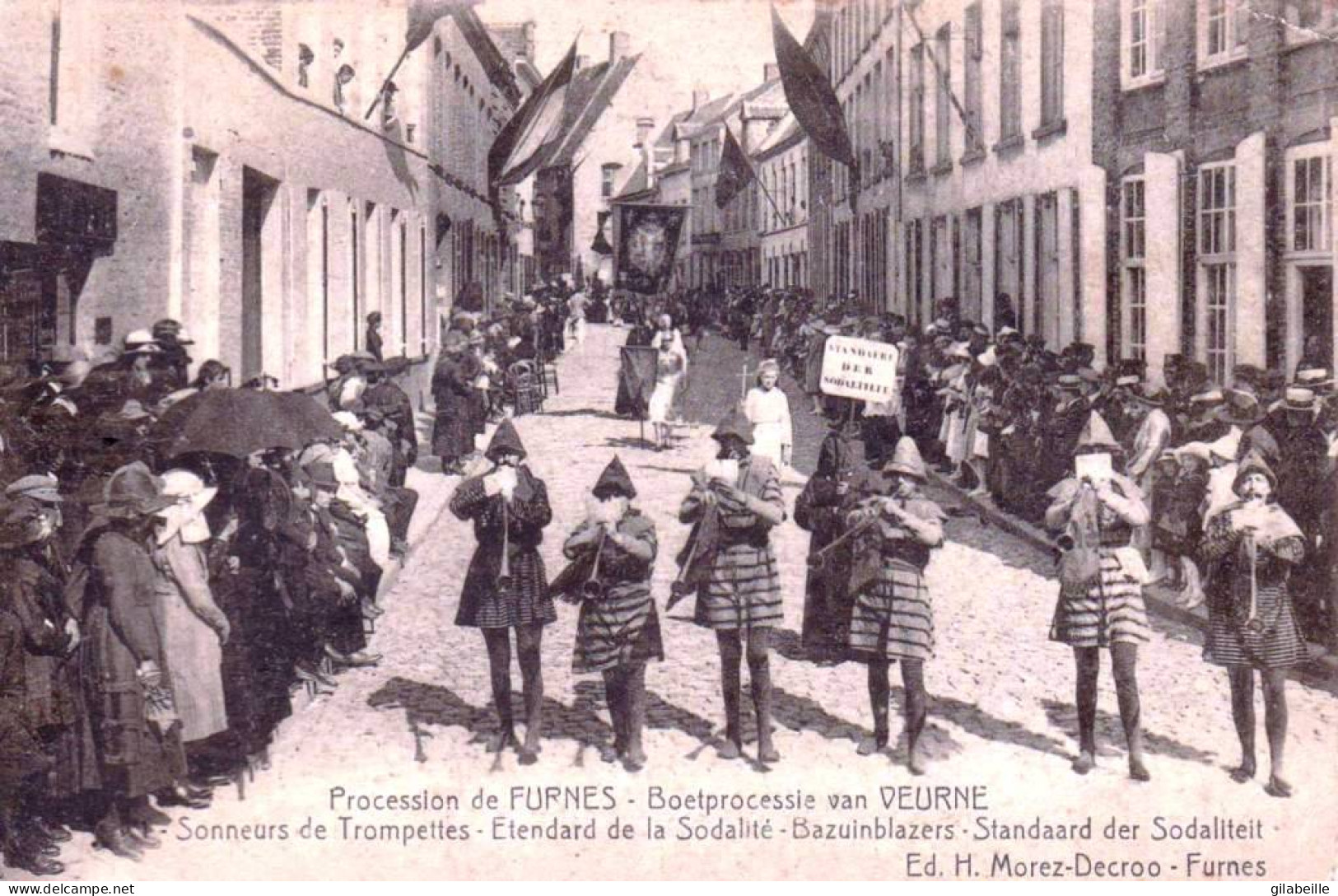  Procession De FURNES - Sonneurs De Trompettes -  Boetprocessie Van VEURNE - Bazuinblazers - Veurne