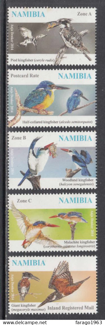 2014 Namibia Kingfishers Birds SUPERB! Complete Set Of 5 MNH - Namibia (1990- ...)