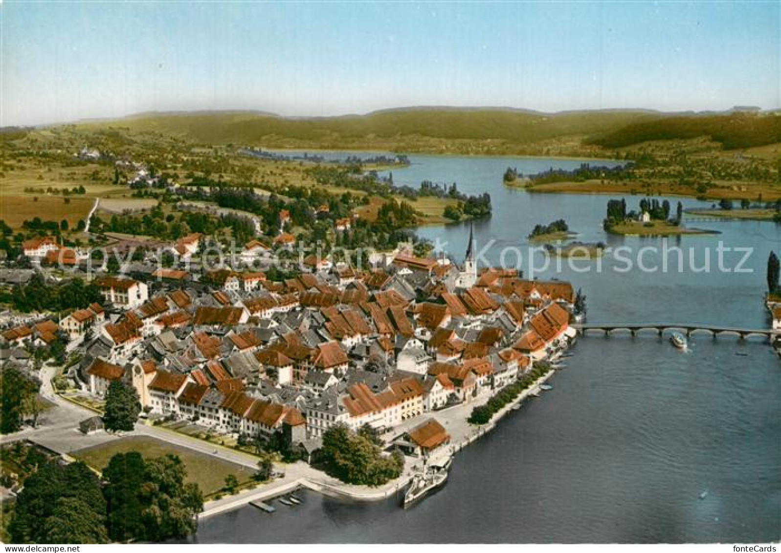 13522154 Stein Rhein Fliegeraufnahme Mit Insel Werd Und Untersee Stein Rhein - Sonstige & Ohne Zuordnung