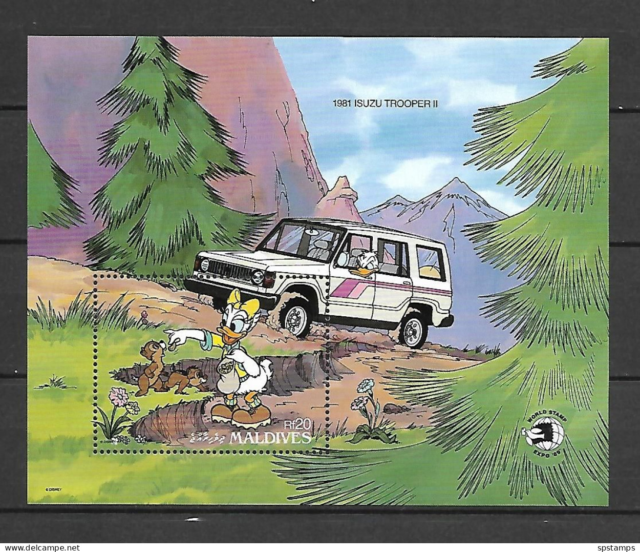 Disney Maldives 1989 Isuzu Trooper II MS MNH - Disney